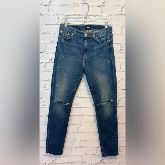 Hudson Jeans Denim - Hudson High Waist Barbara Super Skinny 10 Front Rise Cut Off Jeans Size 30